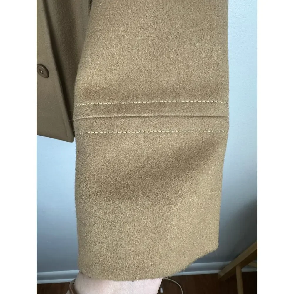 J. Crew women's classic double-breasted pea coat in a camel/tan wool Size 12
